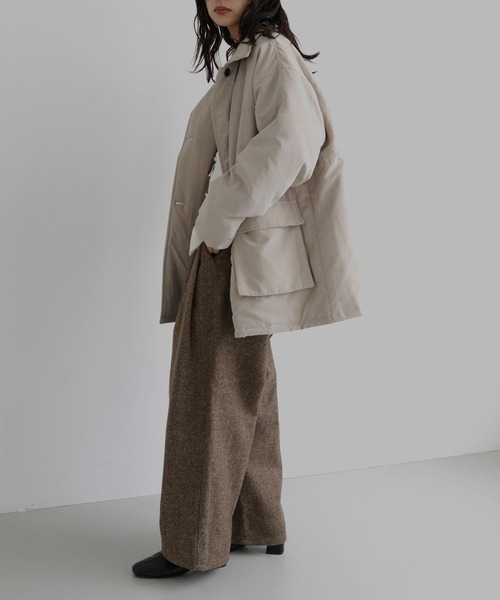 ピーチスキン中綿ペプラムジャケット（その他アウター）｜hellam