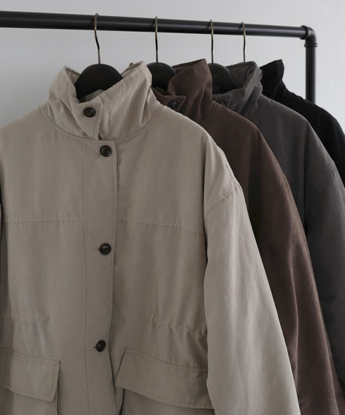 hellam(へラム)の「ピーチスキン中綿ペプラムジャケット(その他アウター・レディース・ブラック/アイボリー/ブラウン/チャコール・FREE)」の20枚目の写真