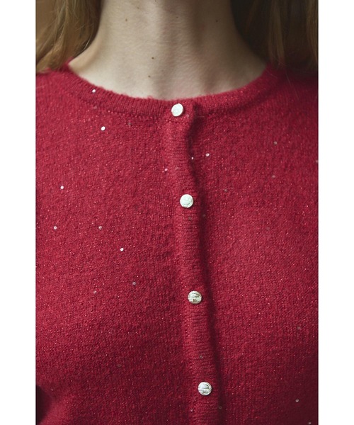 Estella.K(エステラケー)の「Mira Knit Cardigan スパンコールボリュームスリーブニットカーディガン(カーディガン/ボレロ・レディース・ブラック/レッド/イエロー・FREE)」の18枚目の写真