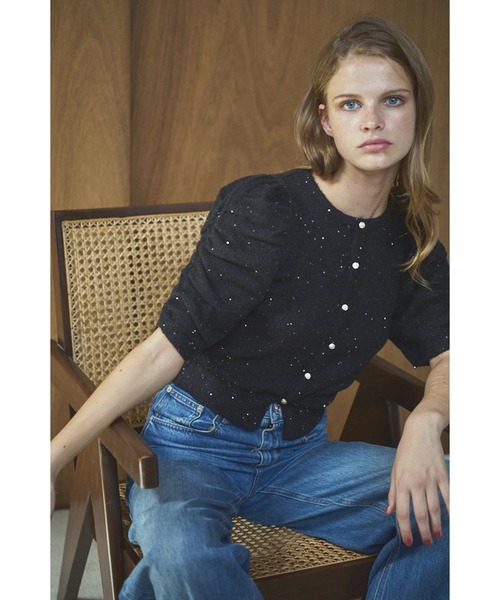 Estella.K(エステラケー)の「Mira Knit Cardigan スパンコールボリュームスリーブニットカーディガン(カーディガン/ボレロ・レディース・ブラック/レッド/イエロー・FREE)」の13枚目の写真
