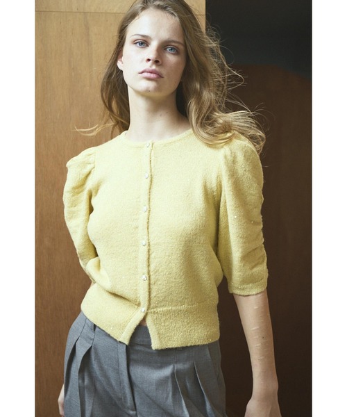 Estella.K(エステラケー)の「Mira Knit Cardigan スパンコールボリュームスリーブニットカーディガン(カーディガン/ボレロ・レディース・ブラック/レッド/イエロー・FREE)」の20枚目の写真