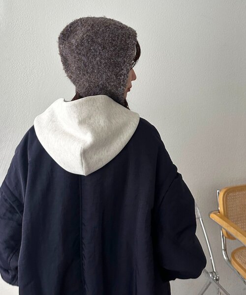 DISCOAT（ディスコート）の「ブークレ紐付きビーニー（ニットキャップ/ビーニー・レディース・ブラウン/ベージュ・FREE）」の11枚目の写真