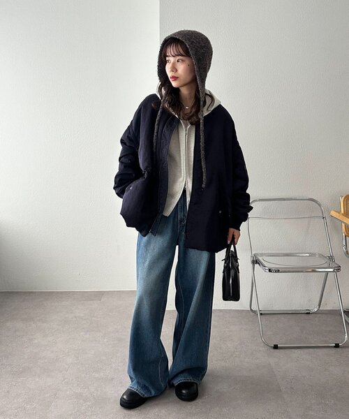 DISCOAT（ディスコート）の「ブークレ紐付きビーニー（ニットキャップ/ビーニー・レディース・ブラウン/ベージュ・FREE）」の12枚目の写真