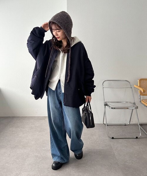 DISCOAT（ディスコート）の「ブークレ紐付きビーニー（ニットキャップ/ビーニー・レディース・ブラウン/ベージュ・FREE）」の13枚目の写真