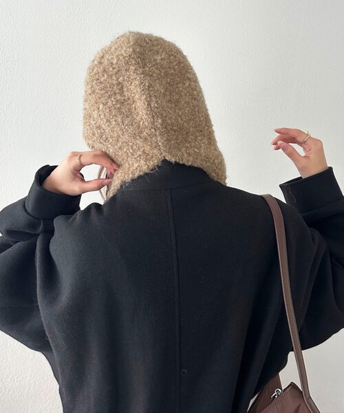 DISCOAT（ディスコート）の「ブークレ紐付きビーニー（ニットキャップ/ビーニー・レディース・ブラウン/ベージュ・FREE）」の21枚目の写真