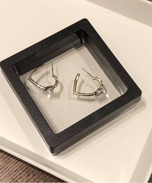 shoppinggo（ショッピングゴー）の「ピアス オープンハート ハート型ピアス ゴールド 可愛い 上品 カジュアル プレゼント ギフト ハートライン ワンポイント（ピアス（両耳用）・レディース・ゴールド・FREE）」の12枚目の写真