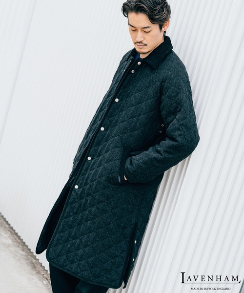 LAVENHAM(ラベンハム)の「LAVENHAM (ラベンハム) 別注 Belted Chantry (ウールメルトン)(その他アウター・メンズ・チャコールグレー・MEDIUM/SMALL)」の1枚目の写真