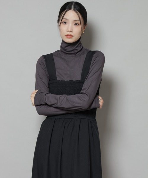 NANO universe（ナノユニバース）の「吸湿発熱タートルネックカットトップス（Tシャツ/カットソー・レディース・ホワイト/ブラック/グレー・FREE）」の14枚目の写真