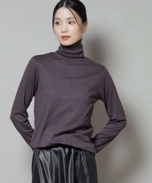 NANO universe（ナノユニバース）の「吸湿発熱タートルネックカットトップス（Tシャツ/カットソー・レディース・ホワイト/ブラック/グレー・FREE）」の13枚目の写真