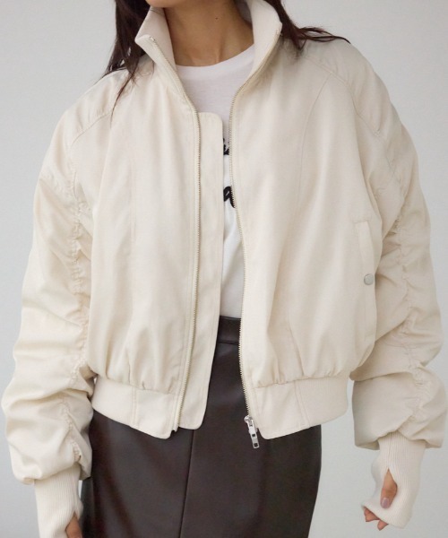 WEB限定】ロングリブサムホールショートMA-1（ブルゾン）｜AZUL BY