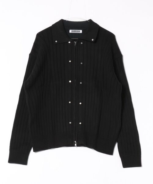 a.p.o.v.(エーピーオービー)の「a.p.o.v. リベットスタッズスリムリブニットジップアップセーター(ニット/セーター・メンズ・ブラック/ホワイト・ONESIZE)」の5枚目の写真