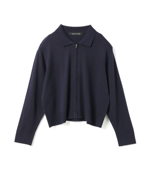 mizuiroind（ミズイロインド）の「mizuiro ind 襟付きジップカーディガン（カーディガン/ボレロ・レディース・チャコールグレー/ブラック/ネイビー・FREE）」の3枚目の写真