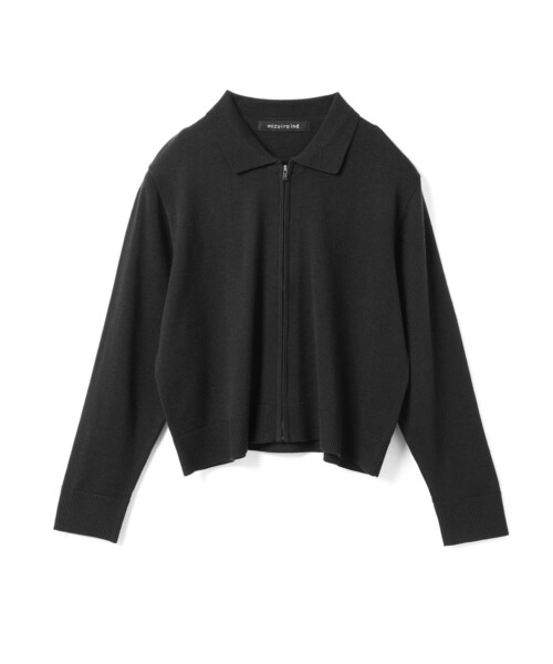mizuiroind（ミズイロインド）の「mizuiro ind 襟付きジップカーディガン（カーディガン/ボレロ・レディース・チャコールグレー/ブラック/ネイビー・FREE）」の4枚目の写真