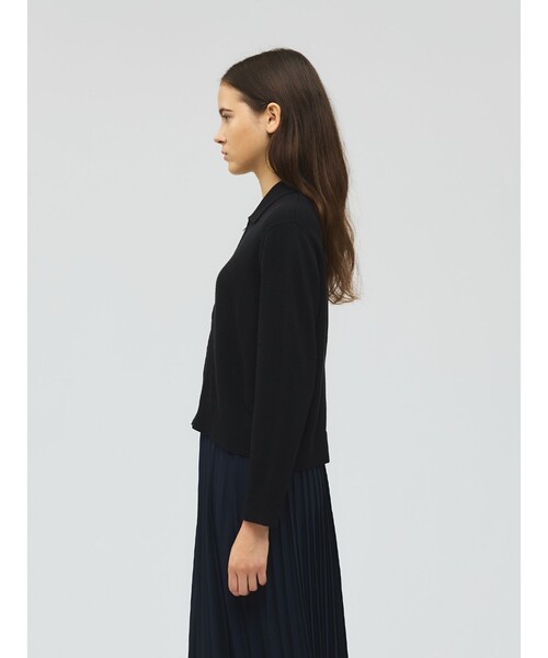 mizuiroind（ミズイロインド）の「mizuiro ind 襟付きジップカーディガン（カーディガン/ボレロ・レディース・チャコールグレー/ブラック/ネイビー・FREE）」の9枚目の写真