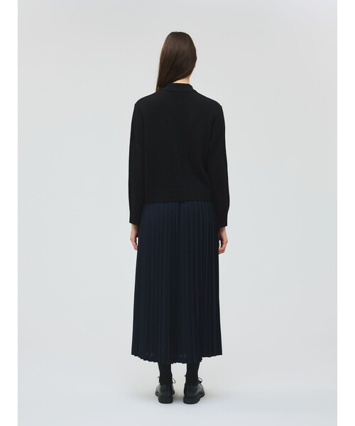 mizuiroind（ミズイロインド）の「mizuiro ind 襟付きジップカーディガン（カーディガン/ボレロ・レディース・チャコールグレー/ブラック/ネイビー・FREE）」の14枚目の写真