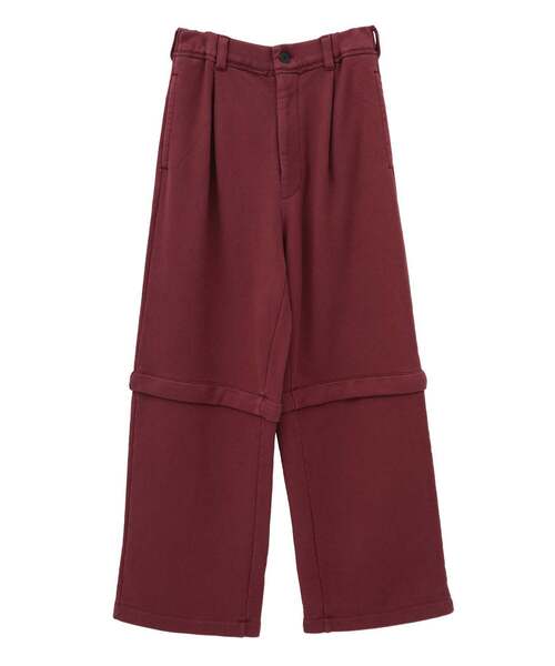 CURRENTAGE(カレンテージ)の「【CURRENTAGE/カレンテージ】Detachable sweat pants(スウェットパンツ・レディース・ボルドー/グレー・FREE)」の1枚目の写真
