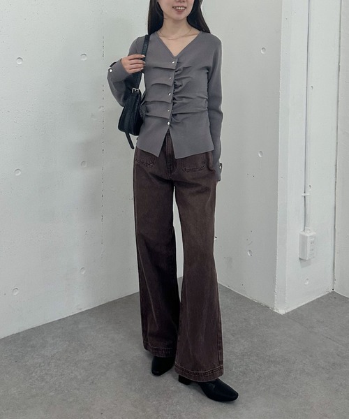 archives（アルシーヴ）の「タックボタンニットプルオーバー（ニット/セーター・レディース・ブラウン/グレー/アイボリー/ブラック/グリーン・MEDIUM）」の11枚目の写真