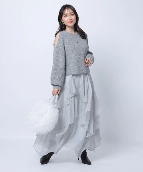 Apuweiser-riche（アプワイザーリッシェ）の「エアリーアシメフリルスカート（スカート・レディース・ブルーグレー・0/1/2）」の4枚目の写真