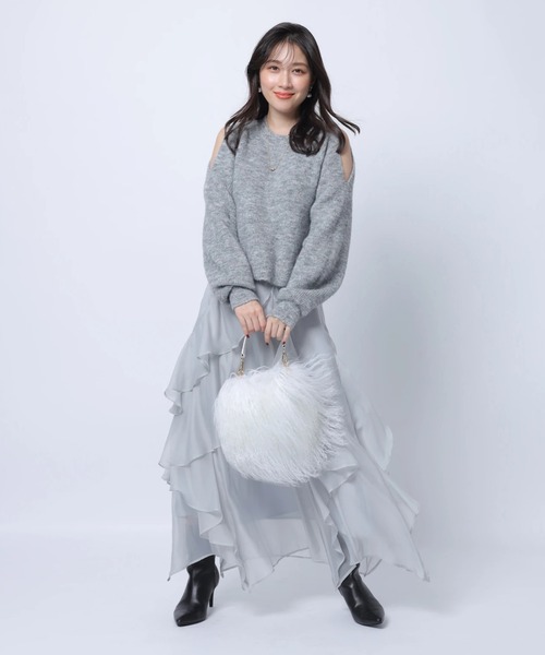 Apuweiser-riche（アプワイザーリッシェ）の「エアリーアシメフリルスカート（スカート・レディース・ブルーグレー・0/1/2）」の3枚目の写真