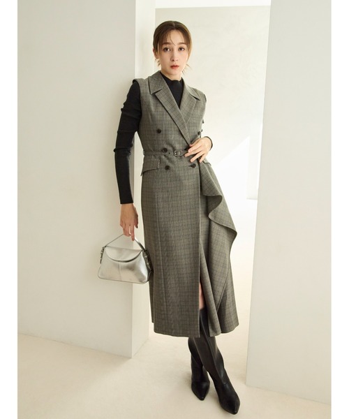 FRAY I.D ダブルブレスト アシメデザインワンピース FRAY I.D（フレイアイディー）の「ダブルブレストアシメデザイン