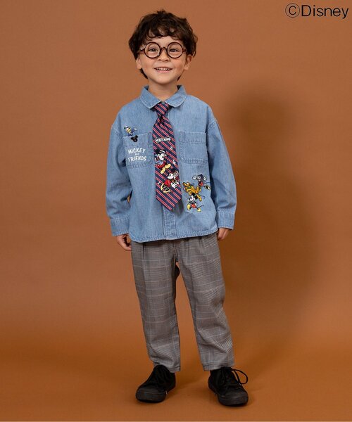 Disney（ディズニー）の「ディズニーキャラクター/デニムシャツ『ミッキーマウス』（シャツ/ブラウス・キッズ・インディゴブルー・90/100/110/120/130）」の3枚目の写真