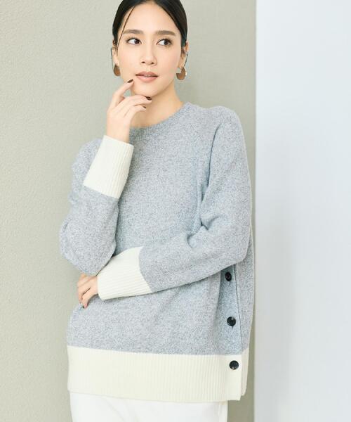 UNTITLED(アンタイトル)の「【重ね着もおすすめ/洗える】ウールカシミヤ クルーネックニット(ニット/セーター・レディース・オフホワイト/ナチュラル/ブラウン系その他/サックスブルー/グレー系3/ピンク/ブラウン系4/ライトパープル・00/02/04/44/48)」の3枚目の写真