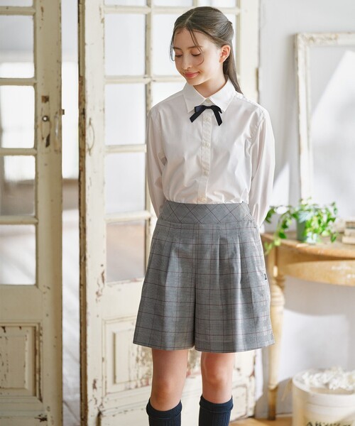 組曲(クミキョク)の「【150-170㎝】 グレンチェックキュロット(その他パンツ・キッズ・グレー系3・150/160/170)」の2枚目の写真
