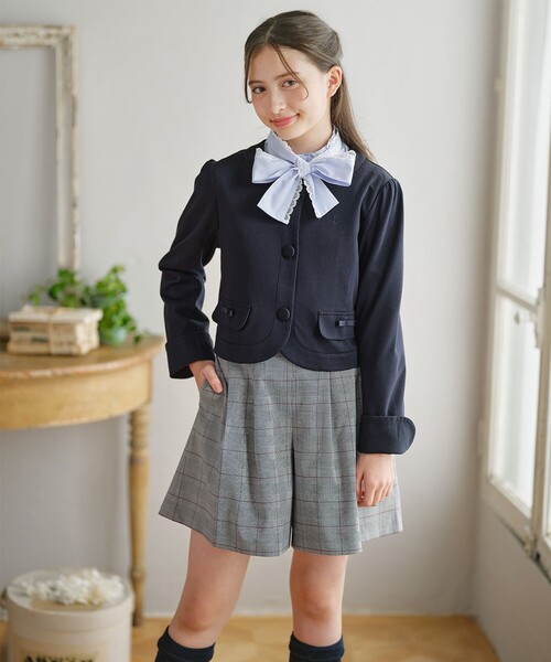組曲(クミキョク)の「【150-170㎝】 グレンチェックキュロット(その他パンツ・キッズ・グレー系3・150/160/170)」の4枚目の写真