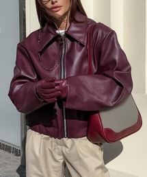 ENLIKE（エンリケ）の「PUステンカラーダブルジップジャケット（ライダースジャケット）」