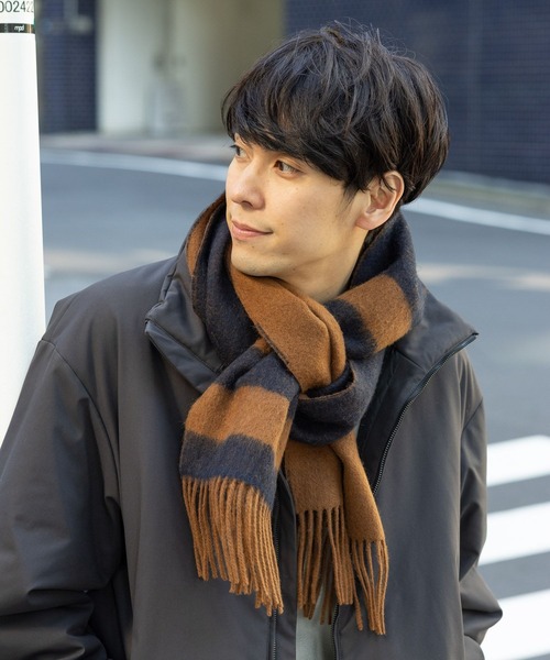 GLOBAL WORK（グローバルワーク）の「ファインタッチリバーシブルマフラー/593191（マフラー・メンズ・グレー/ブルー/ブラック/ブラウン/ネイビー・ONE SIZE）」の3枚目の写真