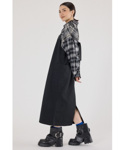 RODEO CROWNS WIDE BOWL（ロデオクラウンズワイドボウル）の「フロントジップジャンパースカート（ジャンパースカート・レディース・ブラック/ブルー/カーキ・FREE）」の5枚目の写真