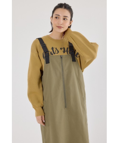 RODEO CROWNS WIDE BOWL（ロデオクラウンズワイドボウル）の「フロントジップジャンパースカート（ジャンパースカート・レディース・ブラック/ブルー/カーキ・FREE）」の12枚目の写真