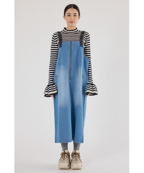 RODEO CROWNS WIDE BOWL（ロデオクラウンズワイドボウル）の「フロントジップジャンパースカート（ジャンパースカート・レディース・ブラック/ブルー/カーキ・FREE）」の17枚目の写真