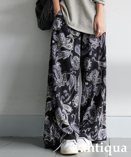 antiqua(アンティカ)の「ペイズリー柄 パンツ(その他パンツ・レディース・グレー系その他/ブラック・ONESIZE)」の2枚目の写真