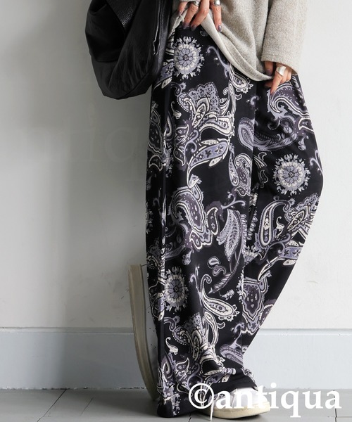 antiqua(アンティカ)の「ペイズリー柄 パンツ(その他パンツ・レディース・グレー系その他/ブラック・ONESIZE)」の6枚目の写真