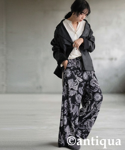 antiqua(アンティカ)の「ペイズリー柄 パンツ(その他パンツ・レディース・グレー系その他/ブラック・ONESIZE)」の7枚目の写真
