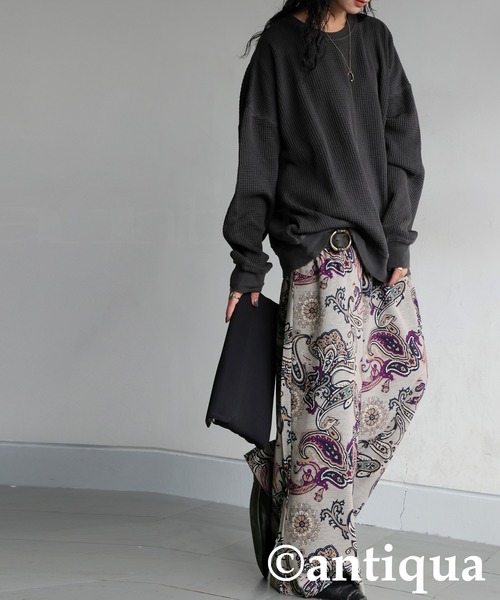 antiqua(アンティカ)の「ペイズリー柄 パンツ(その他パンツ・レディース・グレー系その他/ブラック・ONESIZE)」の8枚目の写真