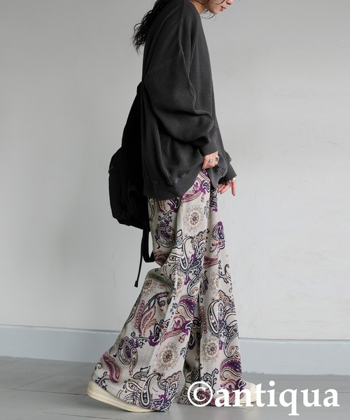 antiqua(アンティカ)の「ペイズリー柄 パンツ(その他パンツ・レディース・グレー系その他/ブラック・ONESIZE)」の9枚目の写真