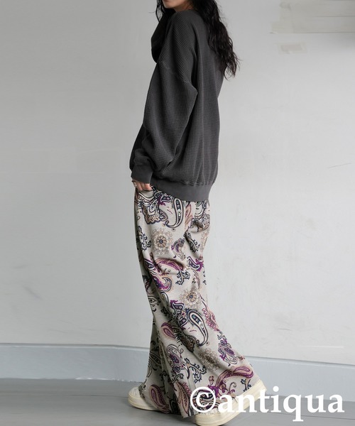 antiqua(アンティカ)の「ペイズリー柄 パンツ(その他パンツ・レディース・グレー系その他/ブラック・ONESIZE)」の12枚目の写真