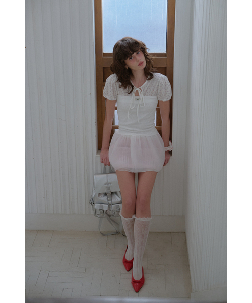 LETERIE(レテリー)の「SILKY SLEEVELESS DRESS_WHITE(ワンピース・レディース・ホワイト・FREE)」の1枚目の写真