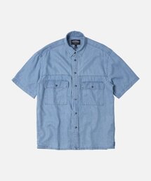 TENCEL DENIM TRUCKER HALF SHIRT _ LIGHT BLUE