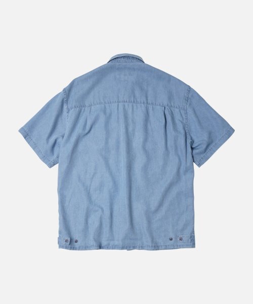 FRIZMWORKS(フリズムワークス)の「TENCEL DENIM TRUCKER HALF SHIRT _ LIGHT BLUE(シャツ/ブラウス・レディース・その他・MEDIUM/LARGE)」の2枚目の写真