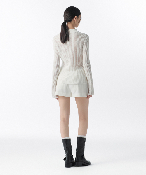 MUSINSA STANDARD WOMAN（ムシンサスタンダードウーマン）の「ウィメンズヒドゥンバンディングショートスラックス[ホワイト]（その他パンツ・レディース・その他・34/32/30/31/26/27/28/29）」の5枚目の写真