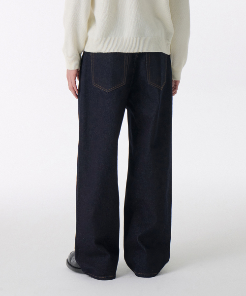 MUSINSA STANDARD（ムシンサスタンダード）の「ビッグワイドデニムパンツ [ディープインディゴ]（デニムパンツ・メンズ・その他・40/38/42/36/34/32/30/31/33/26/27/28/29）」の2枚目の写真