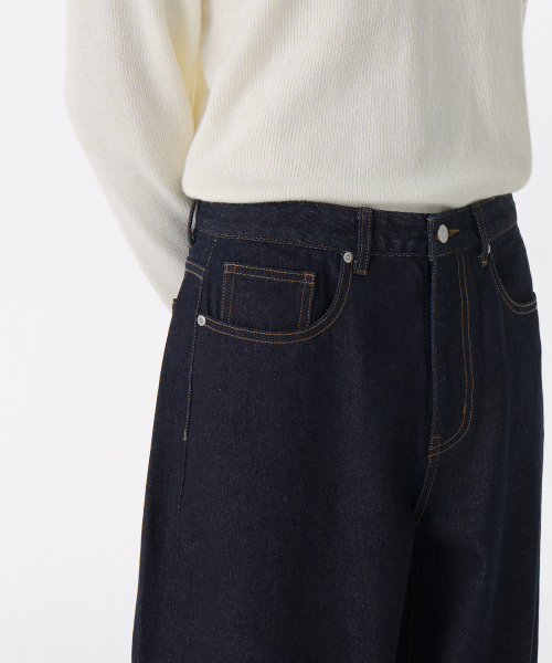MUSINSA STANDARD（ムシンサスタンダード）の「ビッグワイドデニムパンツ [ディープインディゴ]（デニムパンツ・メンズ・その他・40/38/42/36/34/32/30/31/33/26/27/28/29）」の4枚目の写真