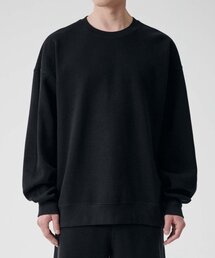 ハニカムオーバーサイズスウェットシャツ[ブラック]