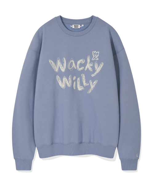 Wacky WiLLy(ワッキーウィリー)の「タイポ刺繍裏起毛スウェットブルー(スウェット・レディース・その他・SMALL/MEDIUM/LARGE/X-LARGE)」の1枚目の写真