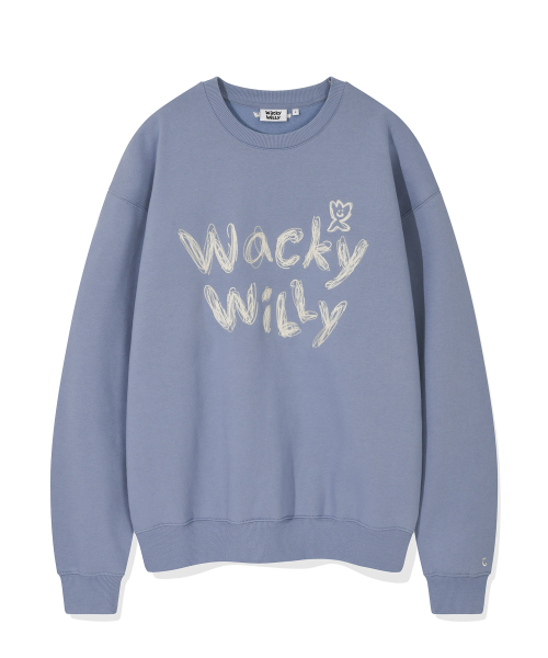 Wacky WiLLy(ワッキーウィリー)の「タイポ刺繍裏起毛スウェットブルー(スウェット・レディース・その他・SMALL/MEDIUM/LARGE/X-LARGE)」の2枚目の写真