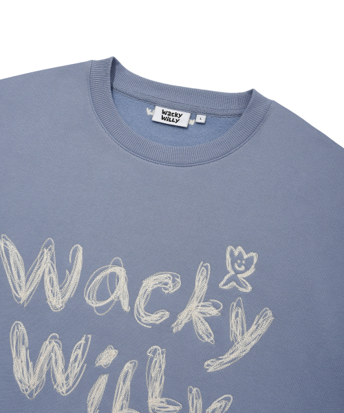 Wacky WiLLy(ワッキーウィリー)の「タイポ刺繍裏起毛スウェットブルー(スウェット・レディース・その他・SMALL/MEDIUM/LARGE/X-LARGE)」の4枚目の写真
