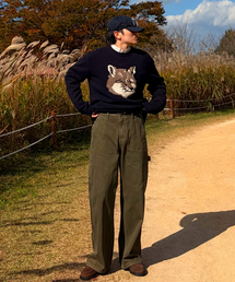 Verdnt（バーダント）の「Garment-dyed carpenter wide cotton pants [khaki]（その他パンツ・レディース）」